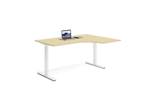 Flexibelt höj- och sänkbart skrivbord designat för höger hörn.