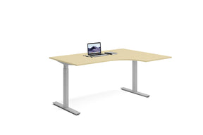 Hörnskrivbord med justerbar höjd för anpassningsbar arbetsmiljö