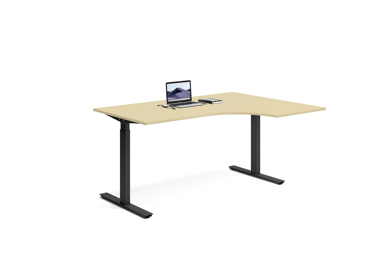 Modernt hörnskrivbord med höj- och sänkbar funktion för komfortabelt arbete