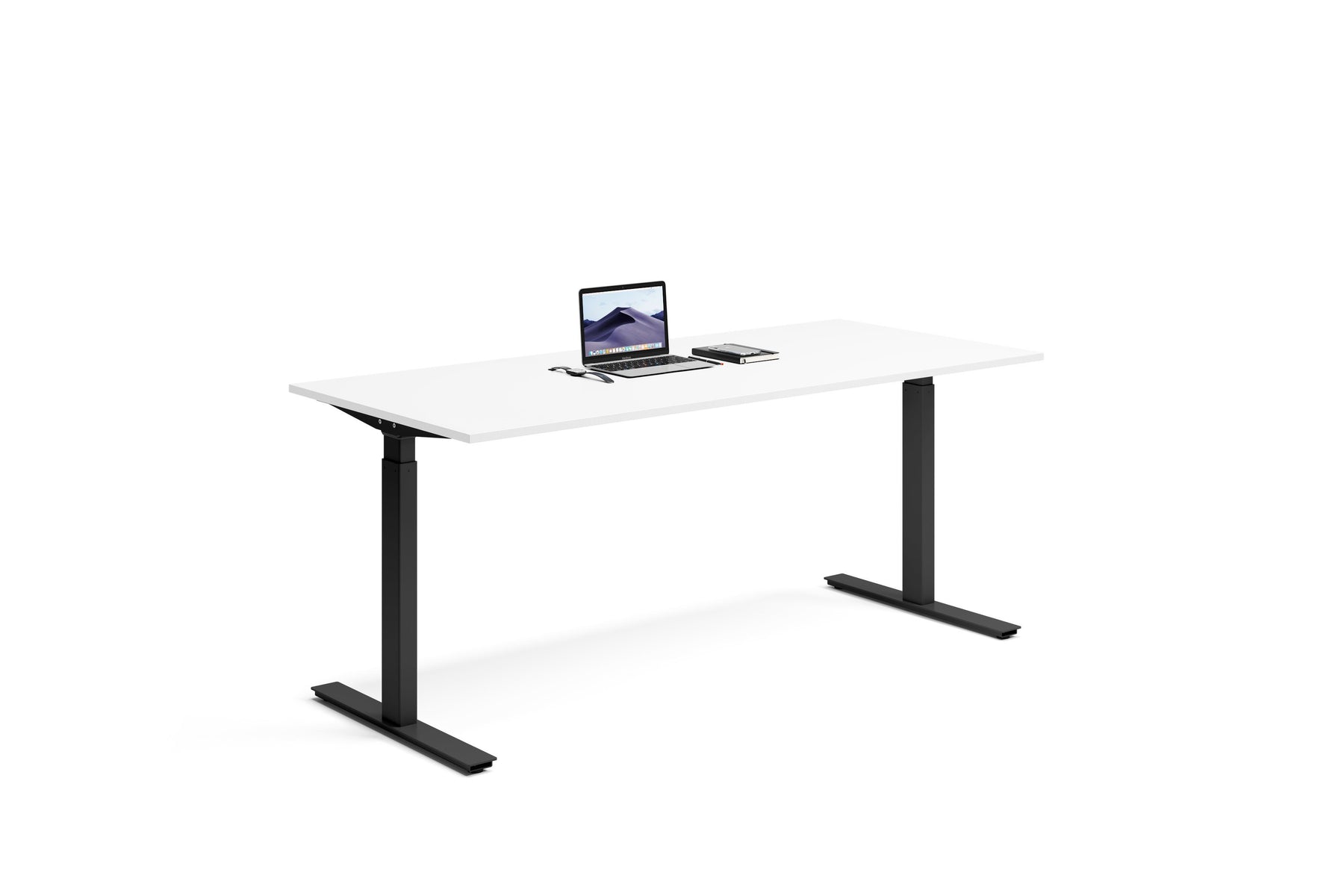 180 x 80 höj och sänkbart skrivbord vit-svart