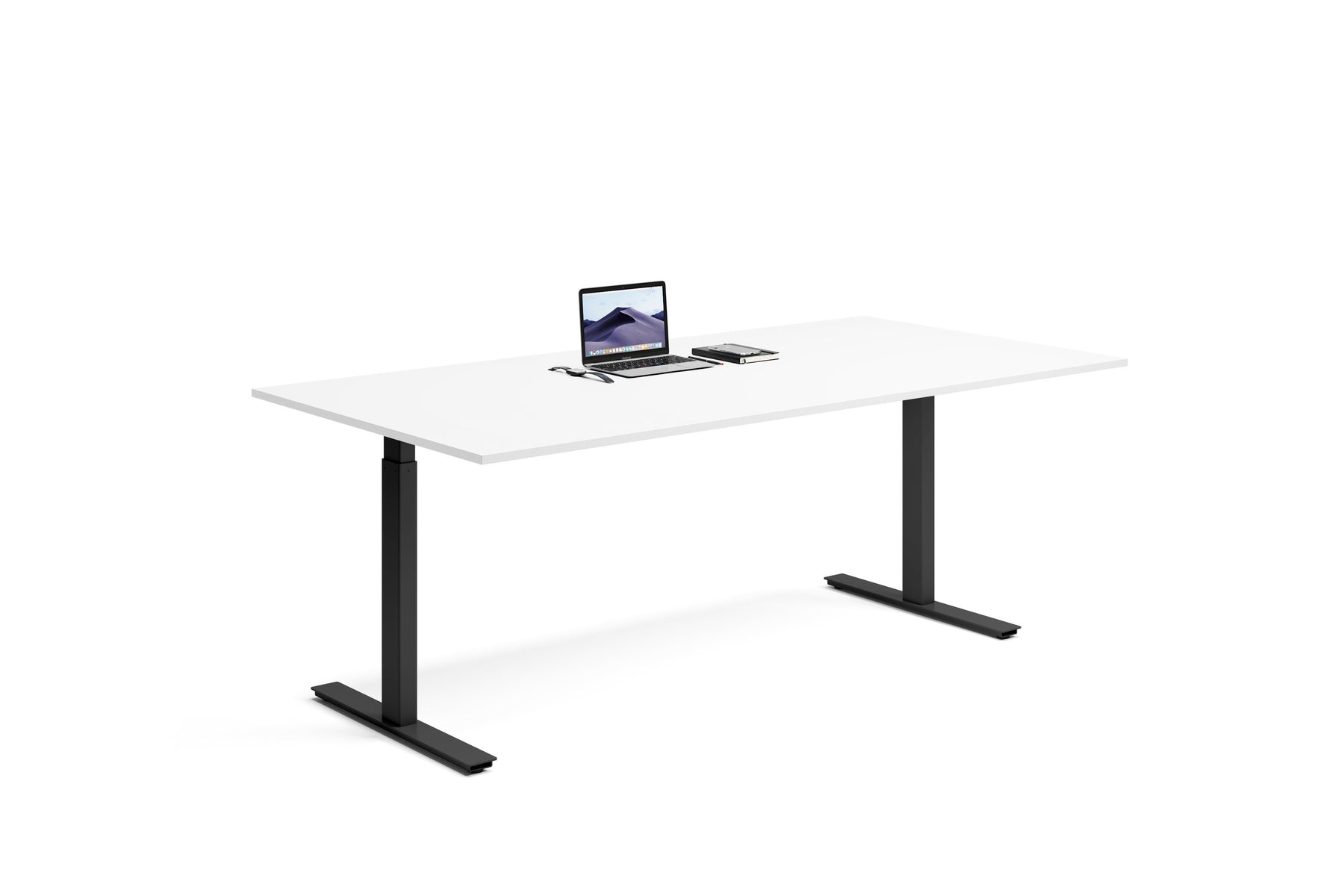 200 x 80 höj och sänkbara skrivbord vit-svart