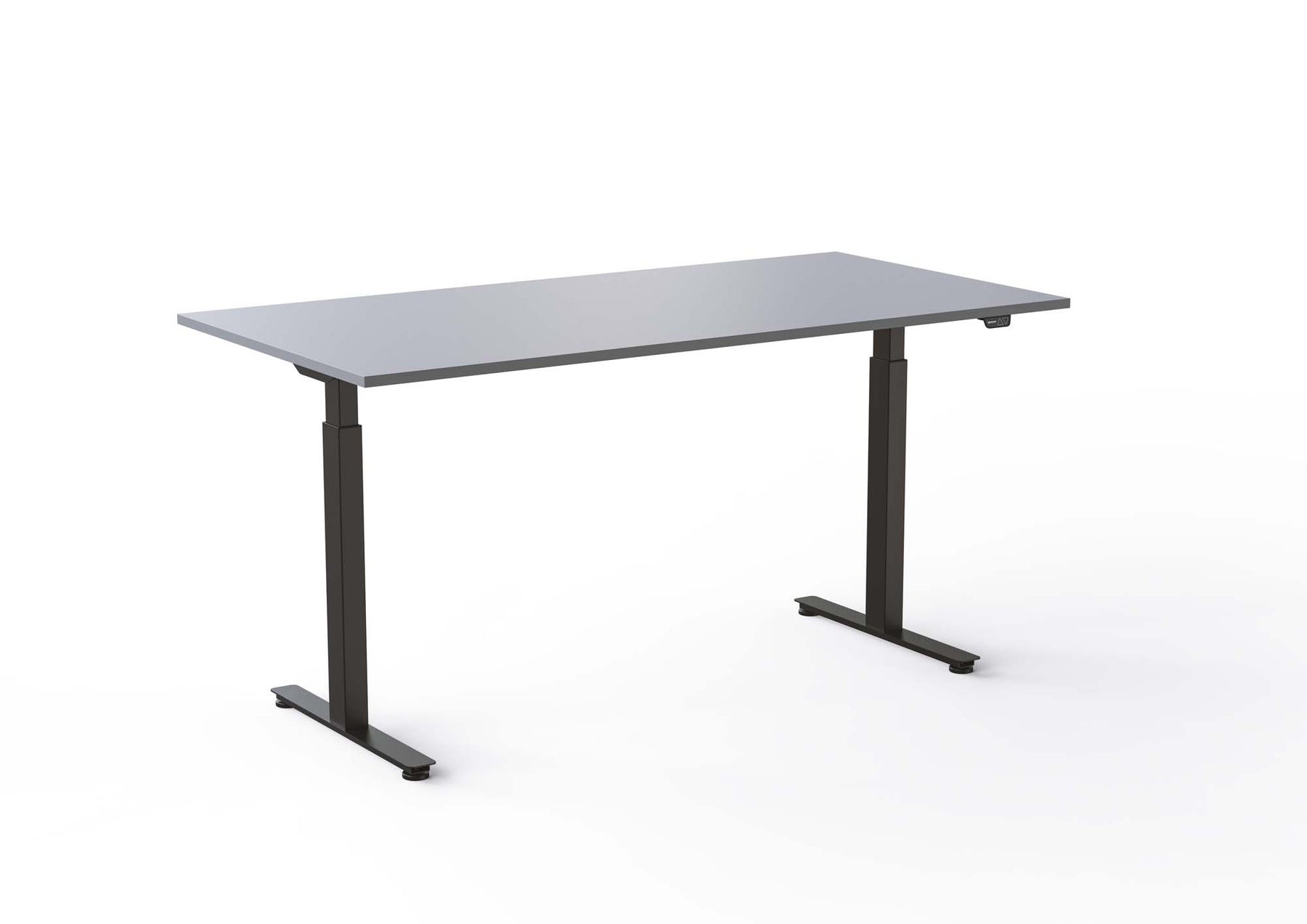 grå bordsskiva och svart stativ 160 x 80 cm