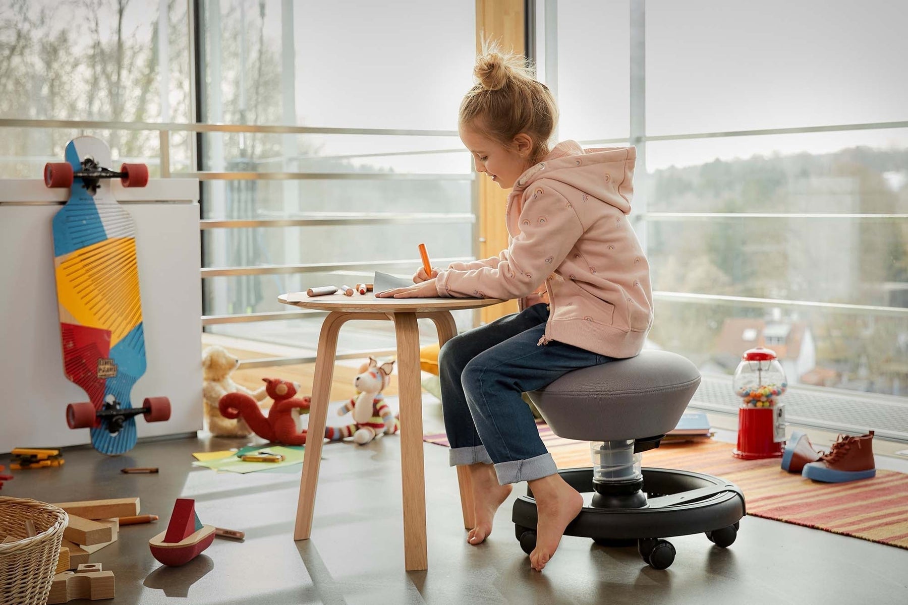Skrivebordsstol Barn - Svart & Blå | Aeris Swoppster