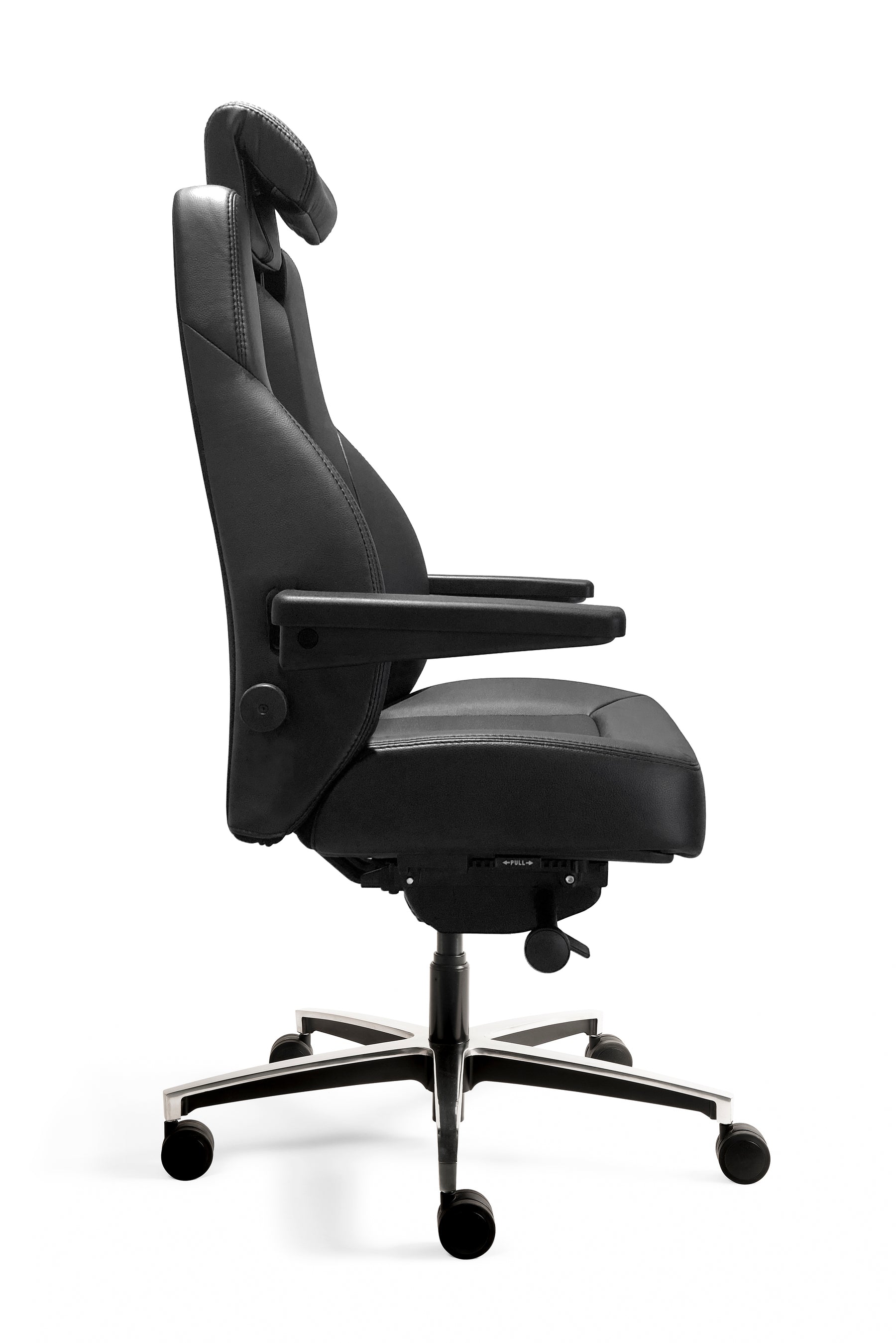 24 timers stol Wulff Premium 24/7 stol - Svart Lær